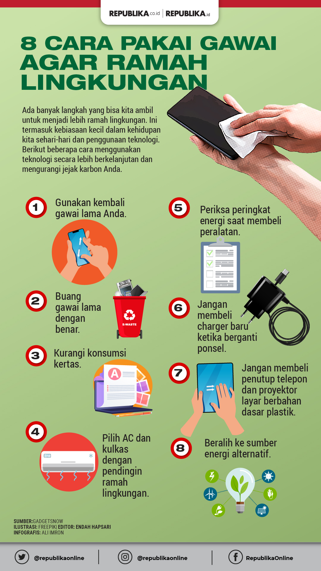 8 Cara Pakai Gawai agar Ramah Lingkungan